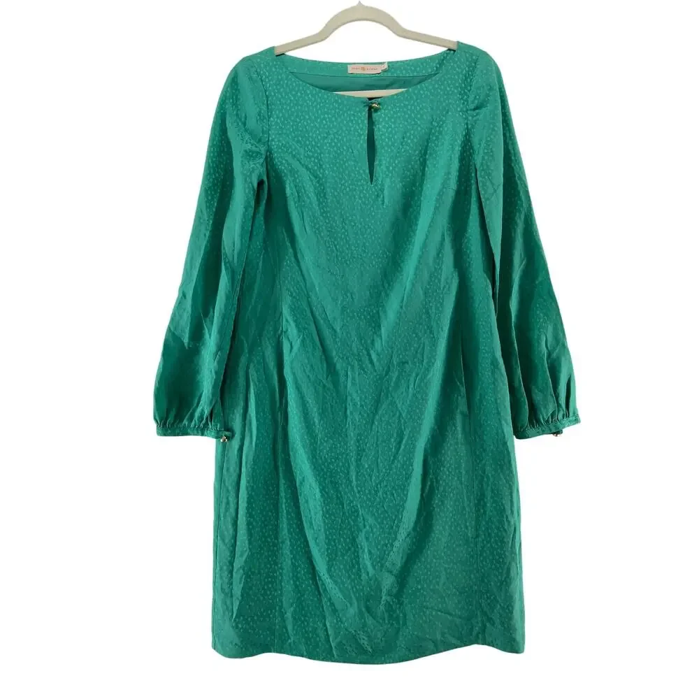 Tory Burch Kathy Silk Dress Size 2 Green